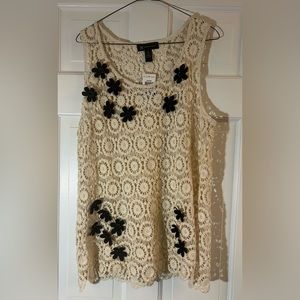 INC woven flower top